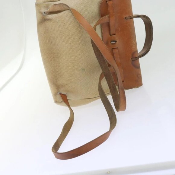 HERMES Her Bag Ad Backpack Coated Canvas Beige Brown - Picture 6 of 15